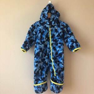 Columbia Fleece Warm Baby Bunting Suit, 6-12M, Blue Camo